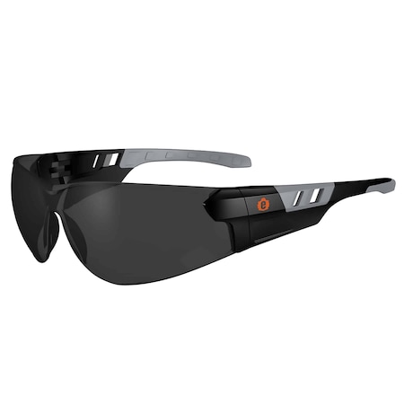 Smoke Lens Matte Black Frameless Safety Glasses